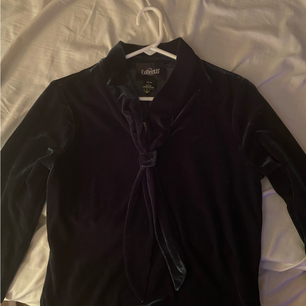 Collectif Black Velvet Blouse